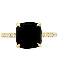 Effy Onyx & Diamond (1/20 ct. t.w.) Ring in 14k Gold