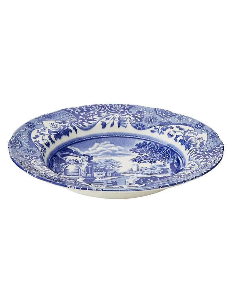 Spode Blue Italian Rim Soup Bowls, Set of 4