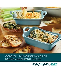 Rachael Ray Ceramics Rectangular Au Gratin Baking Dish, Set of 2