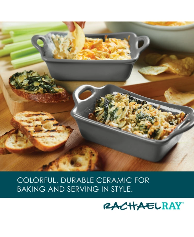Rachael Ray Ceramics Rectangular Au Gratin Baking Dish, Set of 2