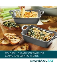 Rachael Ray Ceramics Rectangular Au Gratin Baking Dish, Set of 2
