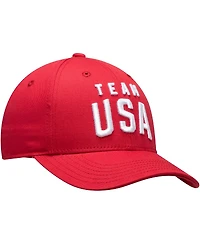 Big Boys Red Team Usa New Logo Solid Structured Adjustable Snapback Hat