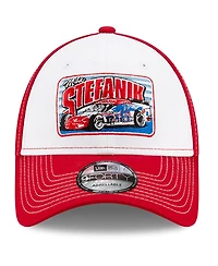 Men's New Era White, Red Mike Stefanik Nascar Hall of Fame Class of 2021 Inductee 9FORTY Adjustable Hat