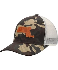Men's Local Crowns Camo Massachusetts Icon Woodland State Patch Trucker Snapback Hat