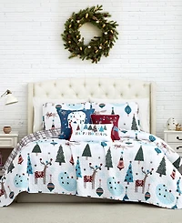 Southshore Fine Linens Winter Wonderland Oversized Reversible 6-Pc. Quilt Set