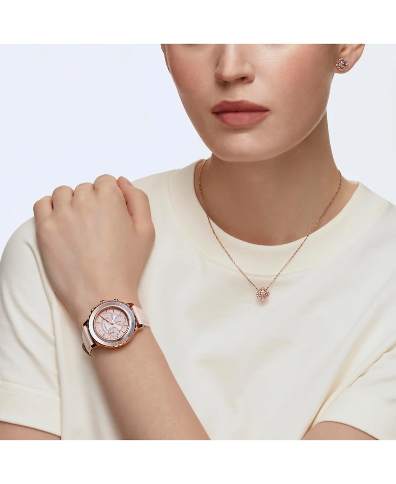 Swarovski Sparkling Dance Clover Rose Gold Tone Plated Set