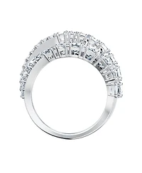 Swarovski Twist Wrap Rhodium Plated Ring