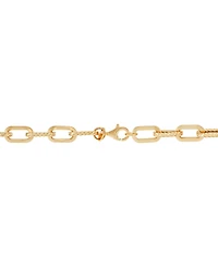 Lightweight Polished & Textured Link 18" Collar Necklace in 10k Gold
