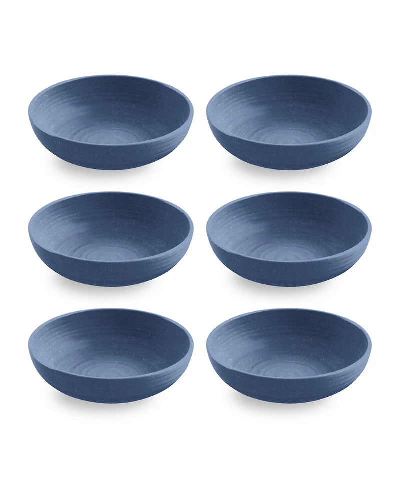 Abode Homewares 8" Planta Artisan 6-Piece Low Bowl Set, 43.3 oz