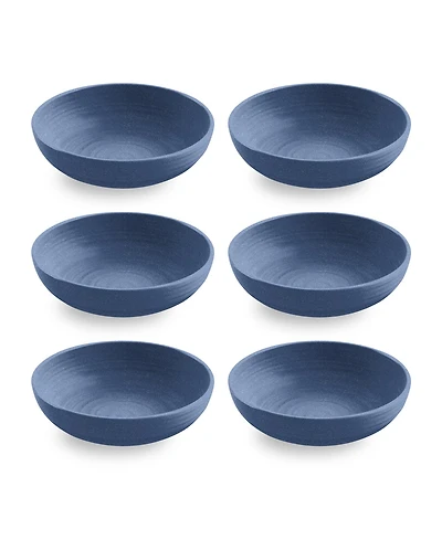 Abode Homewares 8" Planta Artisan 6-Piece Low Bowl Set, 43.3 oz