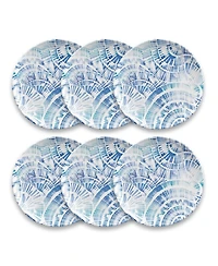 Abode Homewares Coastal Scallops 6-Piece Salad Plate Set, 8.5"