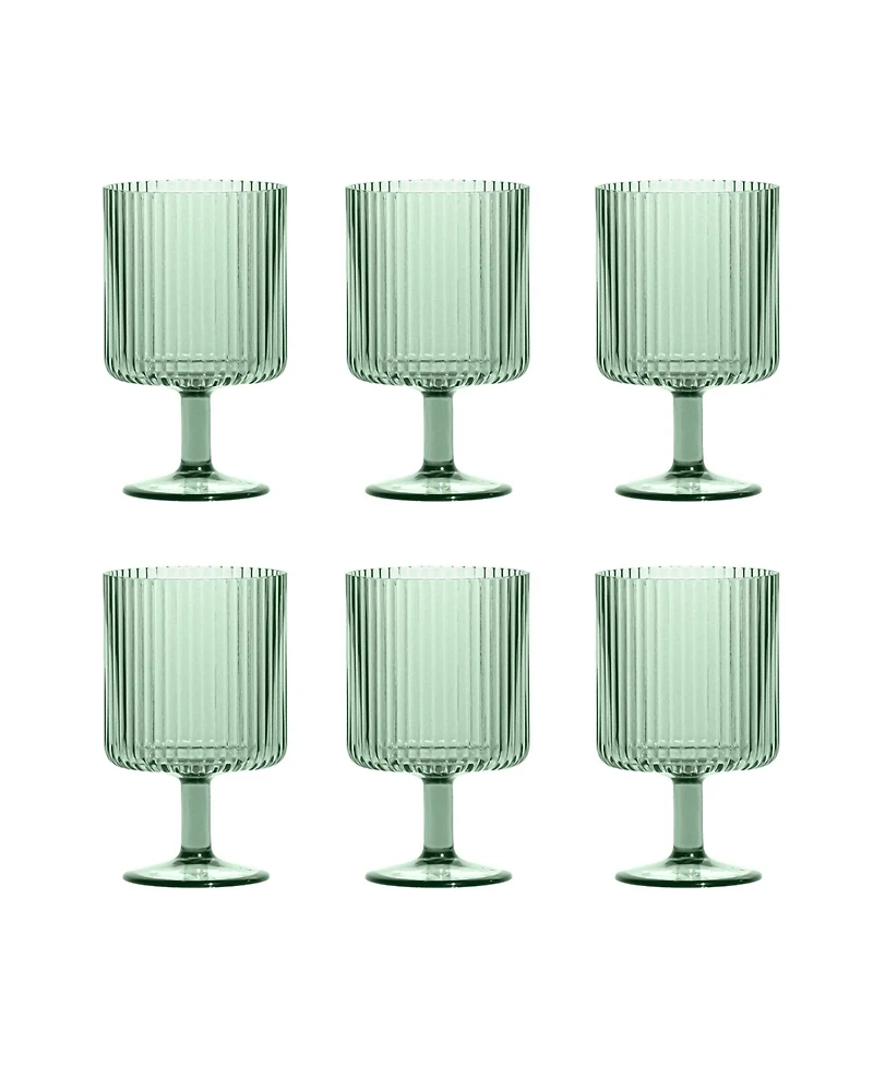 Abode Homewares Mesa Stacking Goblet Premium Acrylic Glasses, Set of 6