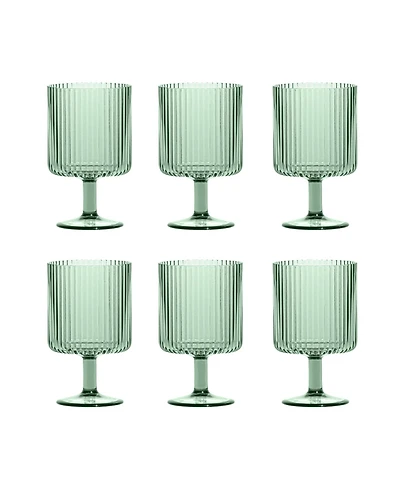 Abode Homewares Mesa Stacking Goblet Premium Acrylic Glasses, Set of 6