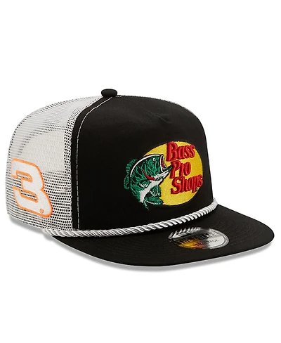 Men's New Era Black, White Austin Dillon Golfer Snapback Adjustable Hat