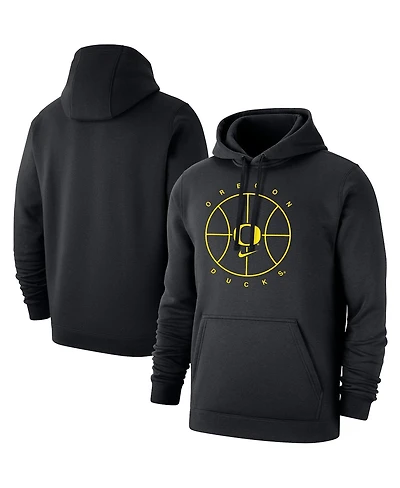 Men's Nike Black Oregon Ducks Basketball Icon Club Fleece Pullover Hoodie