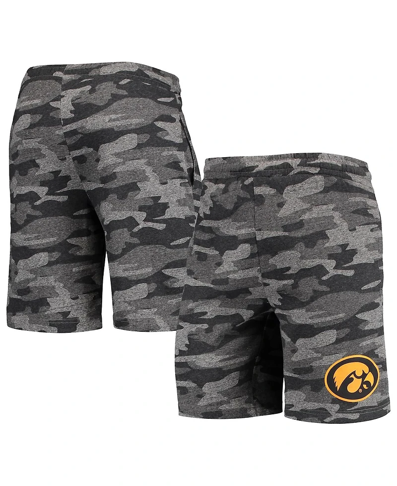 Men's Concepts Sport Charcoal, Gray Iowa Hawkeyes Camo Backup Terry Jam Lounge Shorts