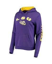 Women's Colosseum Purple Lsu Tigers Loud and Proud Pullover Hoodie