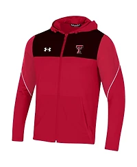 Men's Under Armour Red Texas Tech Raiders 2021 Sideline Warm-Up Full-Zip Hoodie
