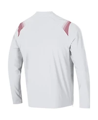 Men's Under Armour White Wisconsin Badgers 2021 Sideline Motivate Quarter-Zip Jacket