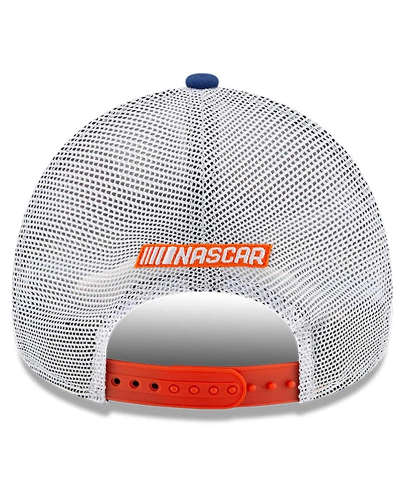 Men's New Era Orange, White Darrell Waltrip Legends 9Forty A-Frame Adjustable Trucker Hat