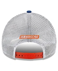 Men's New Era Orange, White Darrell Waltrip Legends 9Forty A-Frame Adjustable Trucker Hat