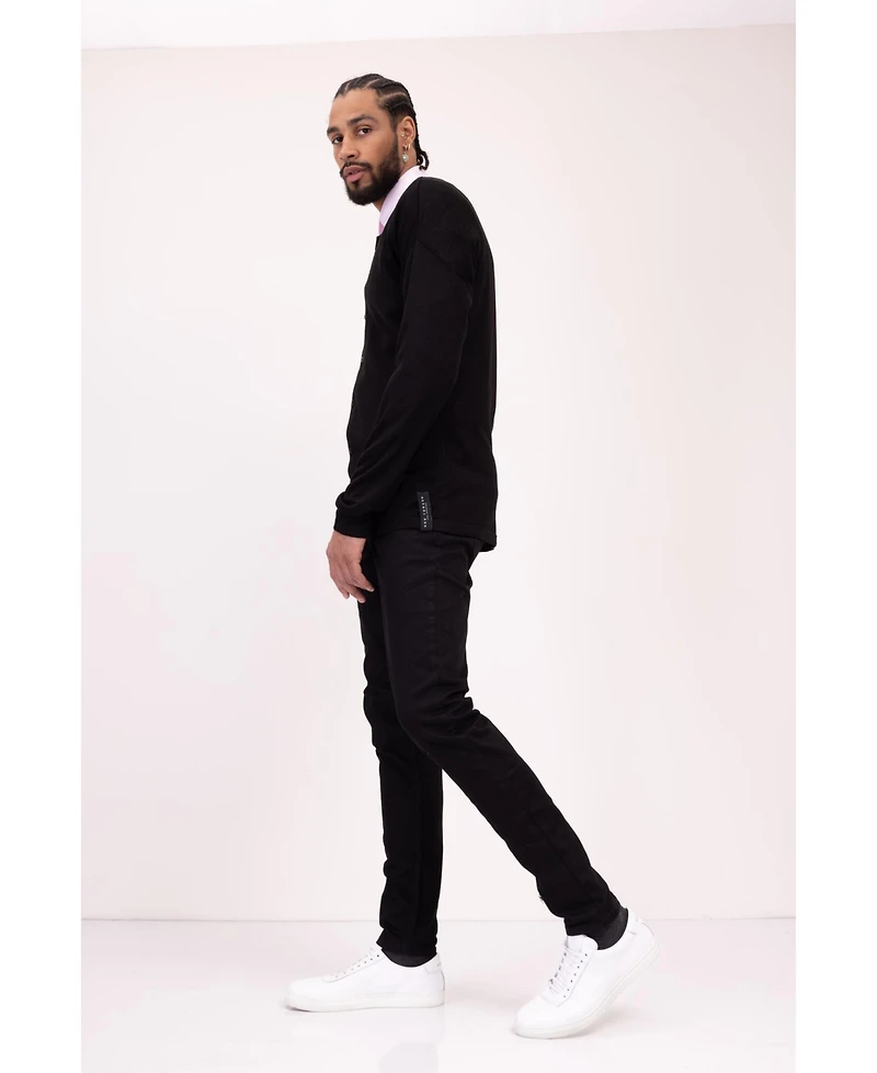 Ron Tomson Men's Modern Lightweight Knit Shacket Sweater