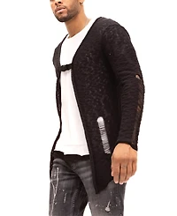 Ron Tomson Men's Modern Buckled Long Cardigan Sweater