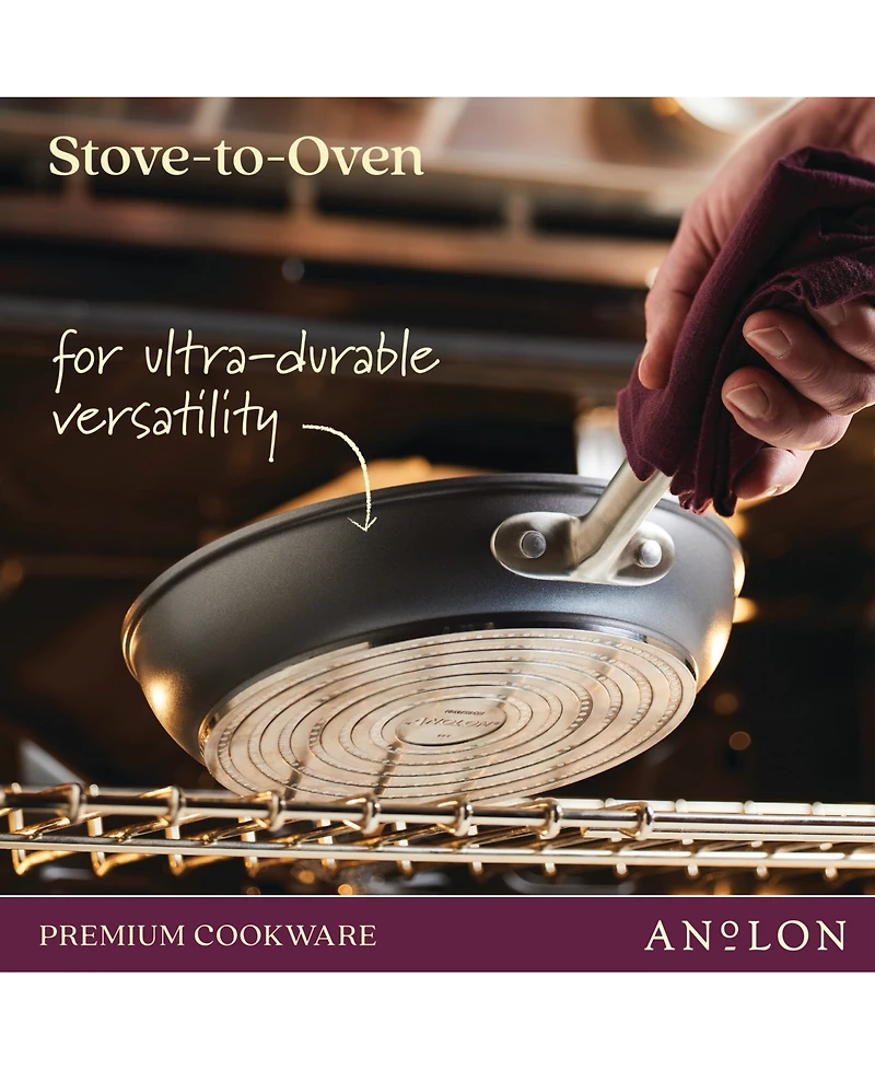 Anolon Accolade Forged Hard-Anodized Nonstick Cookware Set, 10-Piece, Moonstone