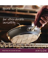 Anolon Accolade Forged Hard-Anodized Nonstick Cookware Set, 10-Piece, Moonstone