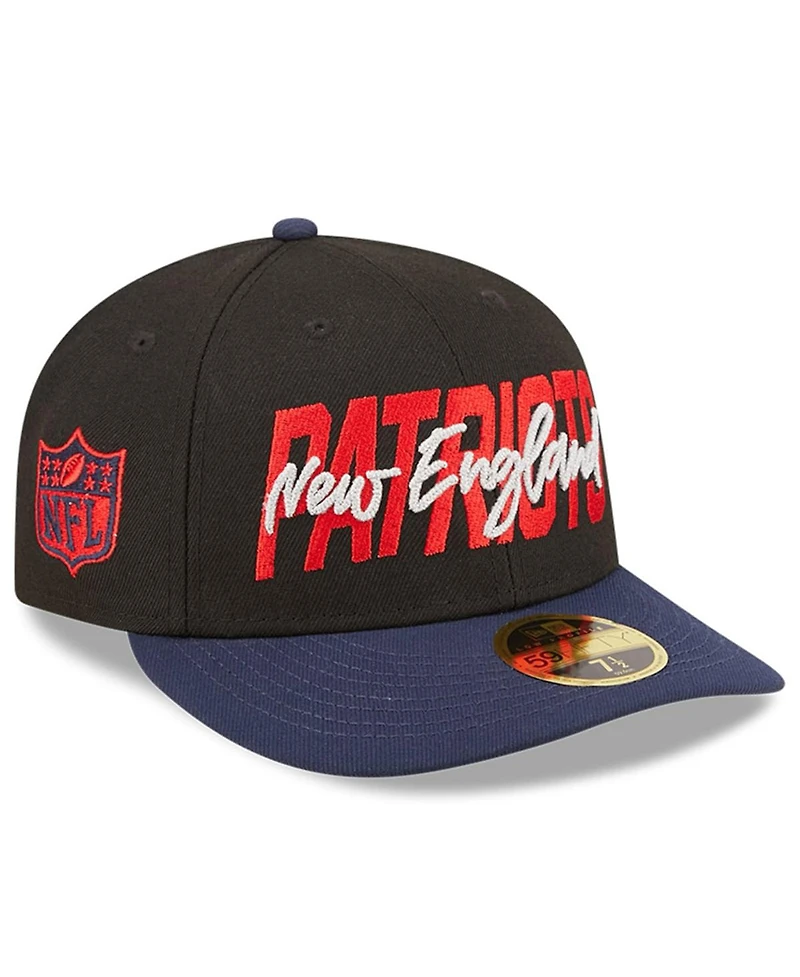Men's New Era Black, Navy England Patriots 2022 Nfl Draft Low Profile 59FIFTY Fitted Hat