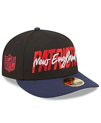 Men's New Era Black, Navy England Patriots 2022 Nfl Draft Low Profile 59FIFTY Fitted Hat