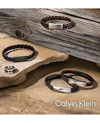 Calvin Klein Men's Tan Leather Bracelet