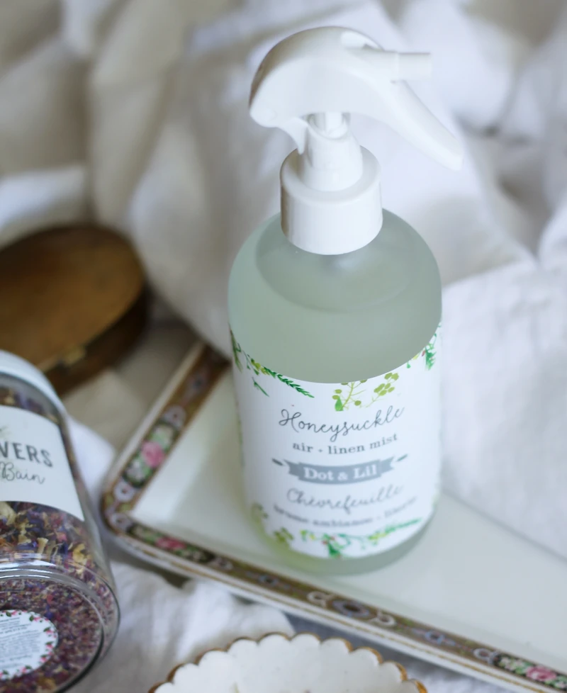 Dot & Lil Honeysuckle Air + Linen Mist, 8 oz.