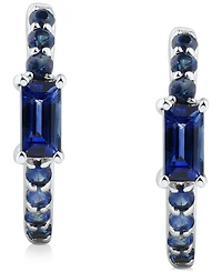 Sapphire Extra Small Hoop Earrings (1/2 ct. t.w.) in 14k White Gold, 0.43"