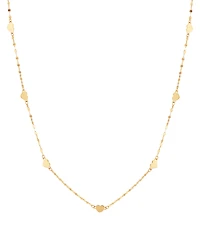 Heart Station 18" Collar Necklace in 14k Gold