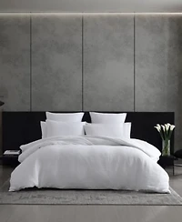 Vera Wang Solid Textured Pleats Duvet Cover Set