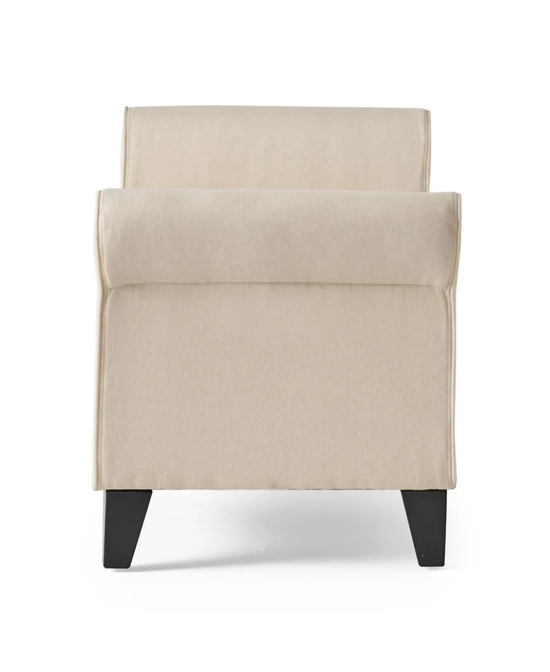 Hayes Contemporary Upholstered Storage Ottoman Bench with Rolled Arms
