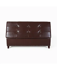Gavin Contemporary Storage Ottoman with Nailhead Trim
