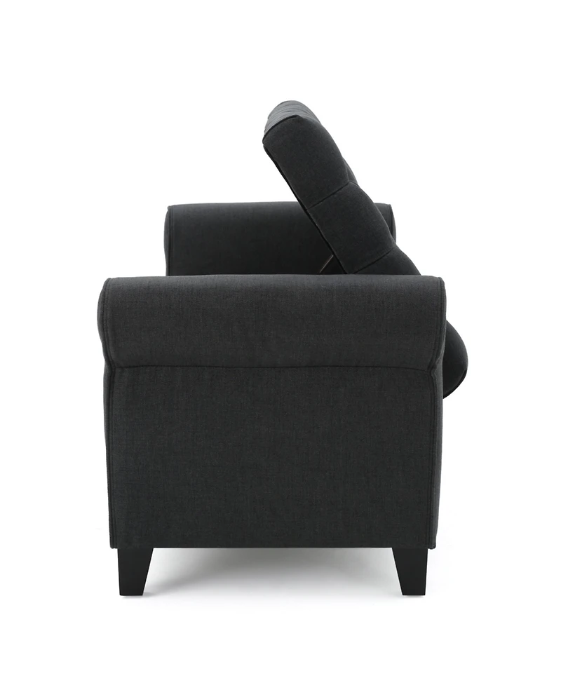 Keiko Contemporary Rolled Arm Storage Ottoman Bench