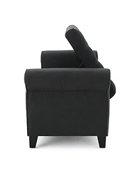 Keiko Contemporary Rolled Arm Storage Ottoman Bench