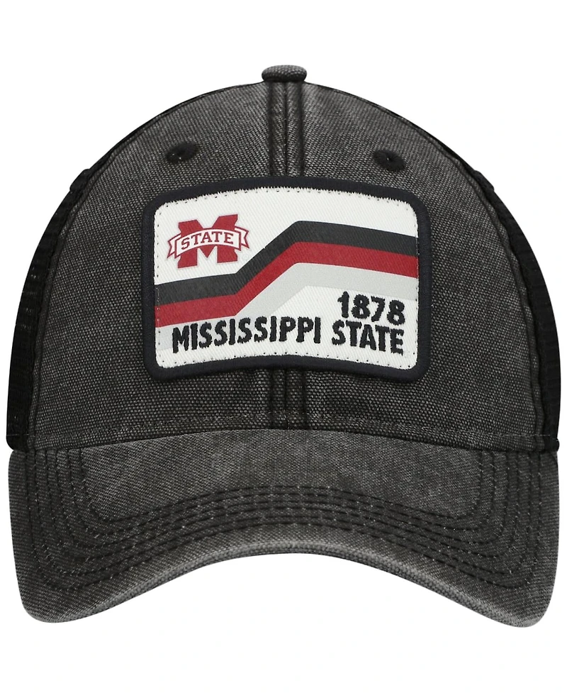 Men's Black Mississippi State Bulldogs Sun & Bars Dashboard Trucker Snapback Hat