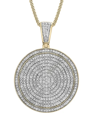 Men's Diamond Circle 22" Pendant Necklace (1/2 ct. t.w.) in Sterling Silver (Also in Black Diamond)