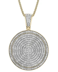 Men's Diamond Circle 22" Pendant Necklace (1/2 ct. t.w.) in Sterling Silver (Also in Black Diamond)