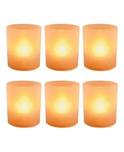 Battery Operated Led Lights in Frosted Votive Holders, 6 Pieces