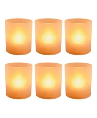 Battery Operated Led Lights in Frosted Votive Holders, 6 Pieces