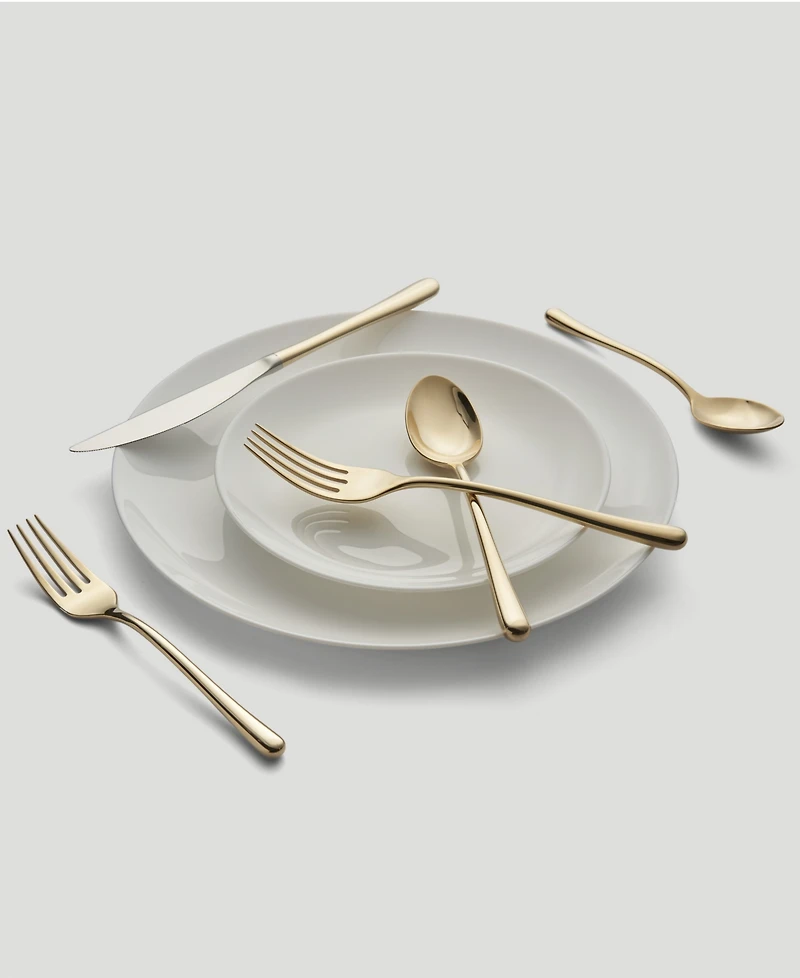 Cambridge Silversmiths Samantha Gold Mirror 20-Piece Flatware Set, Service for 4