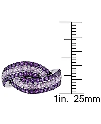 Amethyst (4/5 ct. t.w.) & Rose De France (3/4 Swirl Ring Sterling Silver (Also available Garnet, Pink Sapphire Blue Topaz)