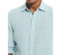 Nautica Men's Classic-Fit Long-Sleeve Button-Up Solid Linen Shirt
