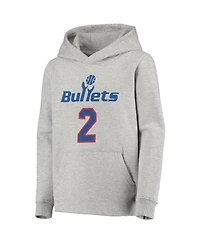 Big Boys and Girls Mitchell & Ness Chris Webber Heather Gray Washington Bullets Hardwood Classics Name Number Pullover Hoodie