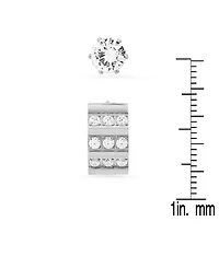 Steeltime Women's 2 Pieces Set Stainless Steel and Simulated Diamond Cross Studs or Huggie Earrings Set